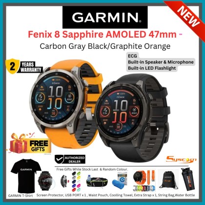 [ NEW ] Garmin Fenix 8 (47mm)- Sapphire Glass with AMOLED DISPLAY Premium Multisport GPS smartwatch + FREE GIFTS!
